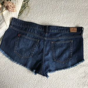 BDG Shorts - BDG Dark Wash Distressed Low Rise Dolphin Shorts BDG Shorts - BDG Dark Wash Distressed Low Rise Dolphin Shorts